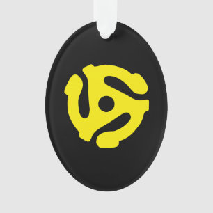 COOL Retro  Geel 45 voorzetkamer DJ Ornament