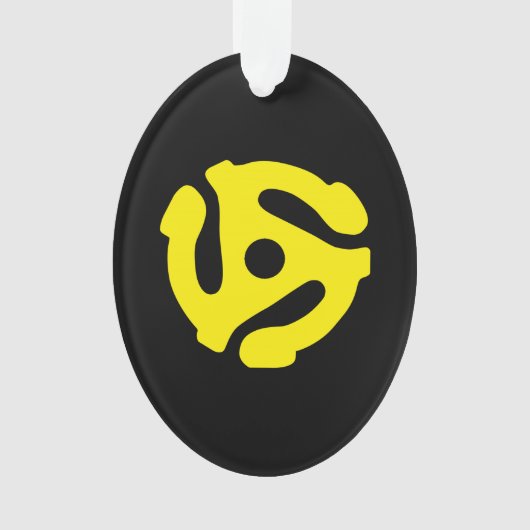 COOL Retro Geel 45 voorzetkamer DJ Ornament (voorkant)