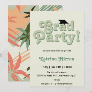 Cool Retro Graduation Party Kaart