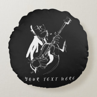 Cool Retro Guitarist Custom Name(名入れ対応) Rond Kussen
