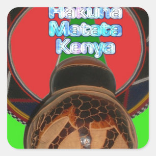Cool Retro Hakuna Matata Gifts Kenya Guard Vierkante Sticker