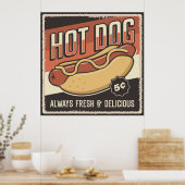cool retro hotdog Poster (Keuken)
