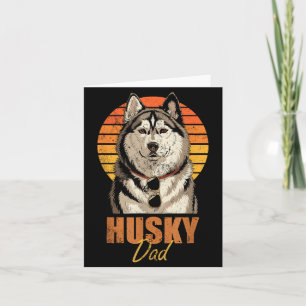 Cool Retro Husky Vader Funny Vintage Hondenliefheb Kaart