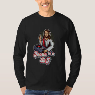 Cool Retro Jesus is een dj mixer muziekdraai T-shirt