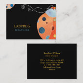 Cool Retro Ladybug Cartes de visite (Devant / Derrière)