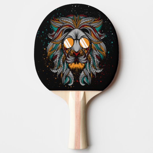 Cool Retro Lion Tafeltennisbatje (Voorkant)
