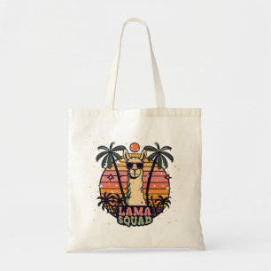Cool Retro Llama Squad Tote Bag