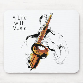 Cool Retro Man Playing Alto Saxophone - Jazz Muismat