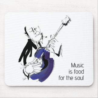 Cool Retro Man Playing Guitar - Jazz Music Art Muismat