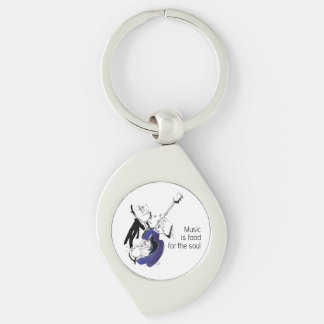 Cool Retro Man Playing Guitar - Jazz Music Art Sleutelhanger