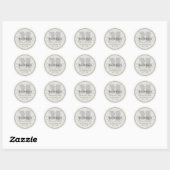 Cool Retro-Modern Adres Zwart Grijs Off-White Ronde Sticker (Vel)