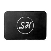 Cool Retro-modern stijlmonogram | Zwart-wit Badmat (Voorkant)