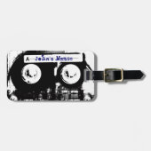 Cool Retro Music Cassettebandje, Mixtape Grooves Bagagelabel (Voorkant horizontaal)