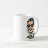 Cool Retro Mustache Man Mug (Devant droit)