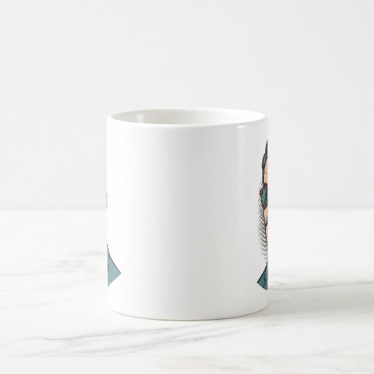 Cool Retro Mustache Man Mug (Centre)