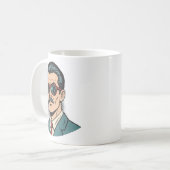 Cool Retro Mustache Man Mug Koffiemok (Voorkant links)