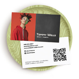 Cool Retro Muziek Songwriter Muzikant Foto Visitekaartje