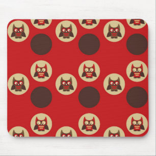 Cool retro owl & cirkels patroon muismat