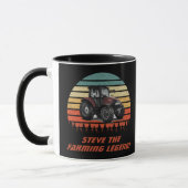 Cool Retro Personalized Farming Legend Tractor Mok (Links)