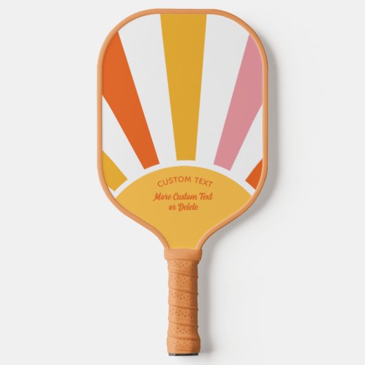 Cool Retro Pickleball Sunburst gepersonaliseerd Paddle (Voorkant)