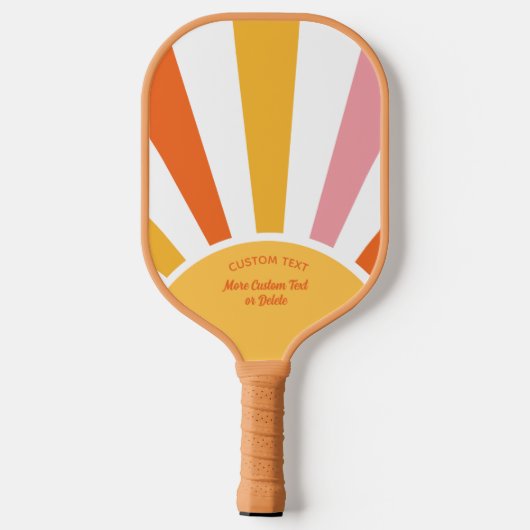 Cool Retro Pickleball Sunburst gepersonaliseerd Pickleball Paddle (Achterkant)