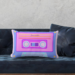Cool Retro Pink Paars Blue 80's 90 Cassette Dorm Kussen