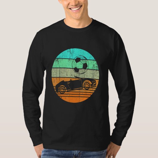 Cool Retro raceauto met racebus T-shirt (Voorkant)