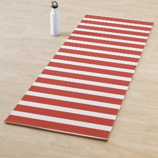 Cool retro red and white stripes  yogamat