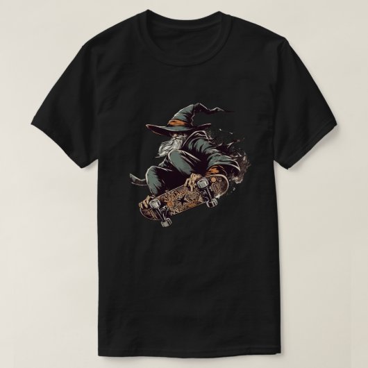 Cool retro schaats wizard t-shirt (Design voorkant)