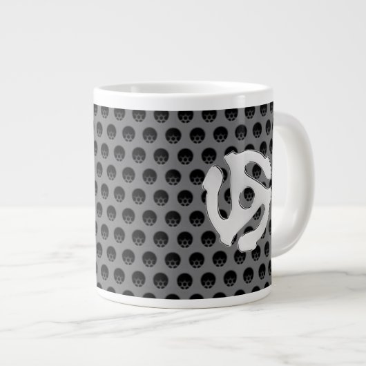 COOL Retro Silver Chrome, zoals 45 spacer DJ Jumbo Mok (Voorkant rechts)