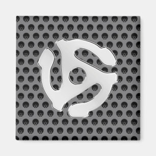 COOL Retro Silver Chrome, zoals 45 spacer DJ Magneet
