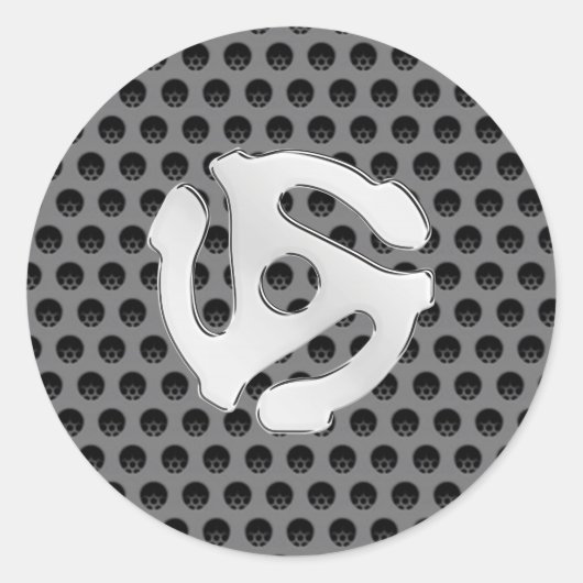 COOL Retro Silver Chrome, zoals 45 spacer DJ Ronde Sticker (Voorkant)