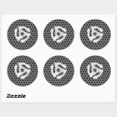 COOL Retro Silver Chrome, zoals 45 spacer DJ Ronde Sticker (Vel)