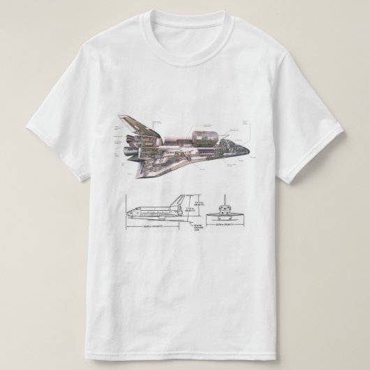 Cool Retro Space Shuttle T-shirt (Design voorkant)