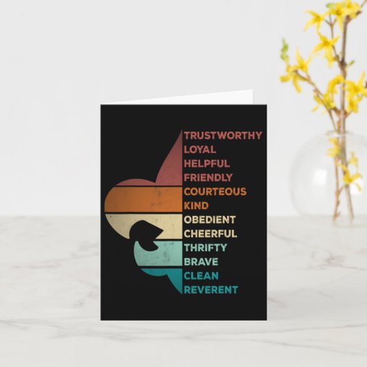 Cool Retro  stijl scouting wet Kaart (Gele Bloem)