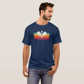 Cool Retro Stripes, Custom Text Pickleball Club T- T-shirt (Voorkant volledig)