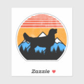 Cool Retro Sun Wilderness Golden Retriever Sticker (Vel)