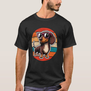Cool Retro Teckel Design Teckel Dragen Gezongen T-shirt