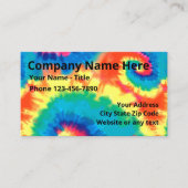 Cool Retro Tie Dye Patroon Visitekaartje (Voorkant)