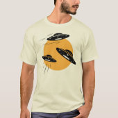 Cool Retro UFO-invasie T-shirt (Voorkant)