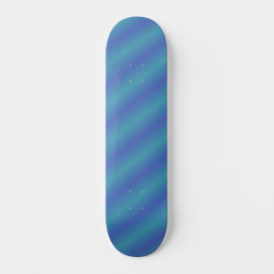Cool Retro Verbleekte Blauwe en Groene Ombre Strip Skateboard