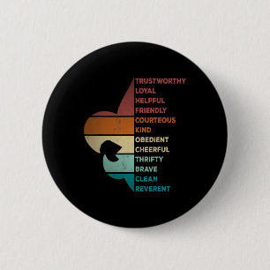 Cool Retro Vintage Stijl Scouts Wet  Ronde Button 5,7 Cm