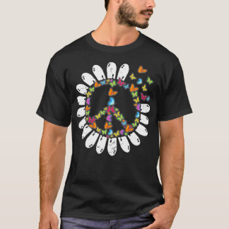 Cool Retro Vlinder Vrede Kunst Liefde 60s Hippie I T-shirt