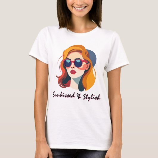 Cool Retro Vrouw Portret T-shirt (Voorkant)