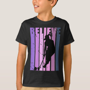 Cool Retro Vrouwelijk Hockeyspeler Coach Hockey T-shirt
