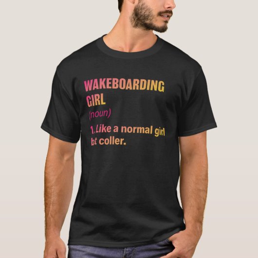 Cool Retro Wakeboarding Graphic For Wakeboard T-shirt (Voorkant)