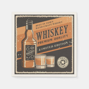 Cool retro whisky liefhebbers servet