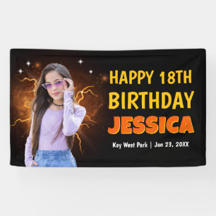 Cool Retro Y2K Aangepaste Foto Verjaardagsfeest We Spandoek