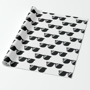 Cool Retro Zonnebril Afstudeerder Party Zwart Wit Cadeaupapier