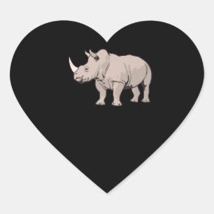 Cool Rhino Cute Chubby Rhino Hart Sticker